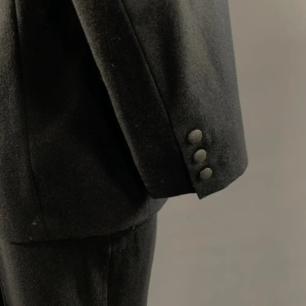 CLAUDE MONTANA Chest Size 42 Black Virgin Wool 34 30 Suit